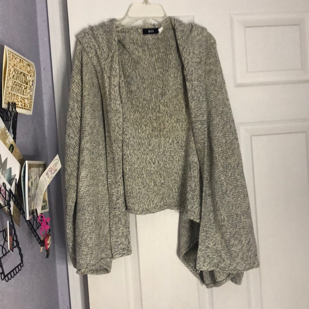 BDG grey tapered sweater with hood size small